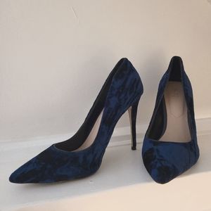 Blue Velvet Stiletto Heels
